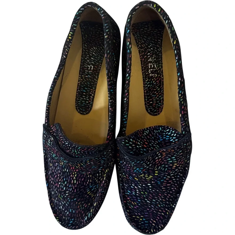 VANELi Venetian Loafers Multicolor Confetti Print Slip On Comfort Shoes Sz 6M